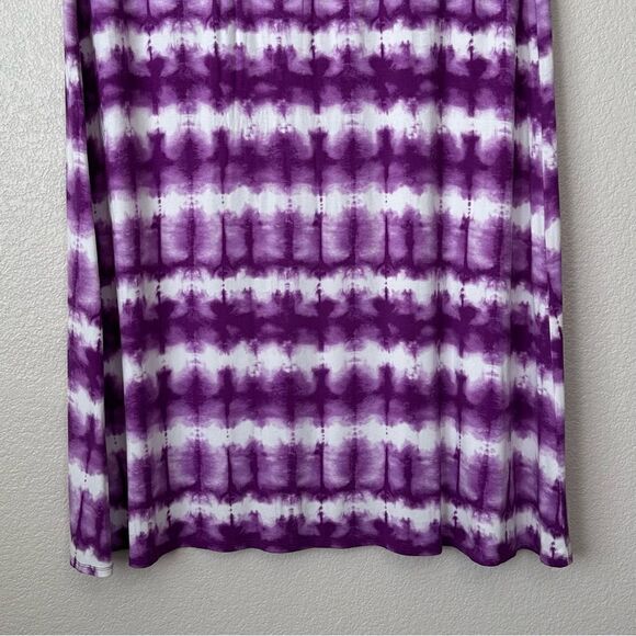 Ava & Viv Boho Purple White Tie Dye Stretchy Maxi Skirt - Picture 7 of 11